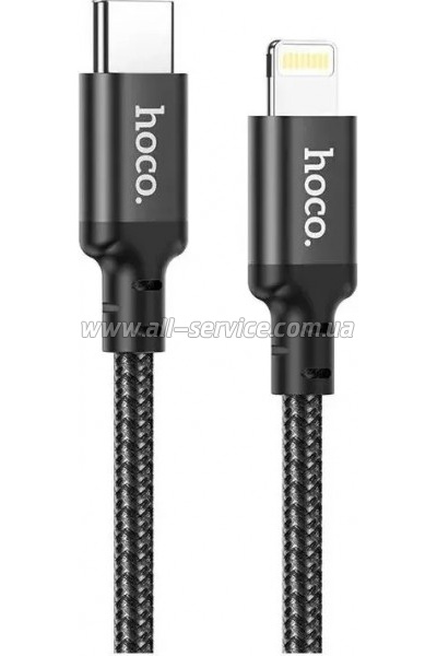 ���� ������ USB-C to Lightning 2.0m 3A 20W nylon X14 black HOCO (6931474752208)