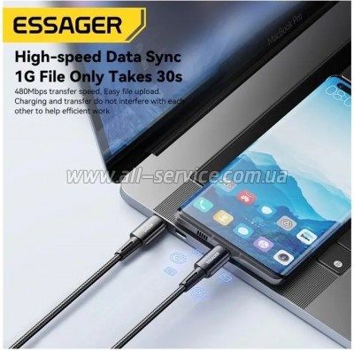 ���� ������ USB-C to USB-C 1.0m 240W Essager (EXCTT3-CG0G-P)