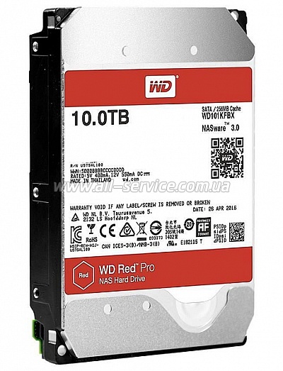  10TB WD SATA 6GB/S 256MB RED PRO (WD101KFBX)
