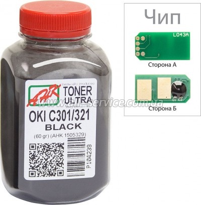 Тонер + чип АНК OKI C301/ 321 бутль 60г Black (1505325) Тонер + чип АНК OKI C301/ 321 бутль 60г Black (1505325)