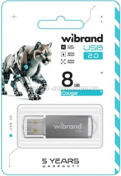  Wibrand 8GB Cougar Silver USB 2.0 (WI2.0/CU8P1S)