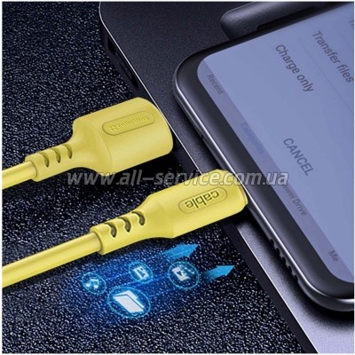 ���� ������ USB 2.0 AM to USB-C 1.0m soft silicone yellow ColorWay (CW-CBUC043-Y)