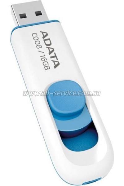  ADATA 16GB C008 White USB 2.0 (AC008-16G-RWE)
