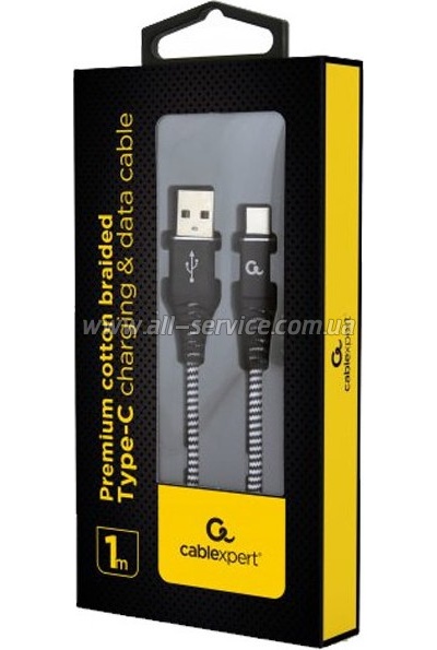 ���� ������ USB 2.0 AM to USB-C 1.0m Cablexpert (CC-USB2B-AMCM-1M-BW)