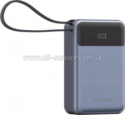   Canyon 20000mAh OnPower 600 PD/65W built-in cable Dark Grey (CNS-CPB600DG)