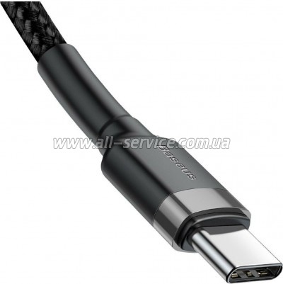 ���� ������ USB-C to USB-C 1.0m 3A 60W Cafule Black Baseus (CATKLF-GG1)