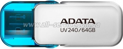  ADATA 64GB AUV 240 White USB 2.0 (AUV240-64G-RWH)