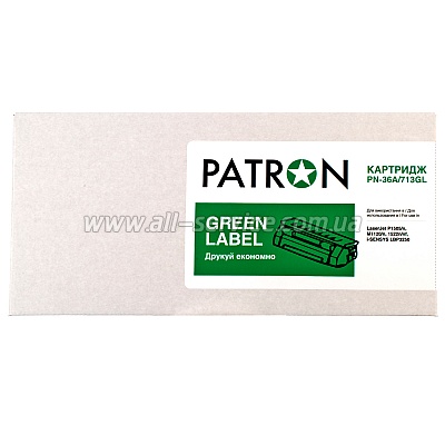  HP LJ CB436A/CANON 713 (PN-36A/ 713GL) PATRON GREEN Label