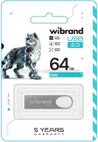 Wibrand 64GB Irbis Silver USB 2.0 (WI2.0/IR64U3S)