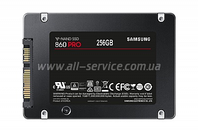 SSD  Samsung 860 PRO 256GB 2.5" SATA V-NAND 3D MLC (MZ-76P256BW)