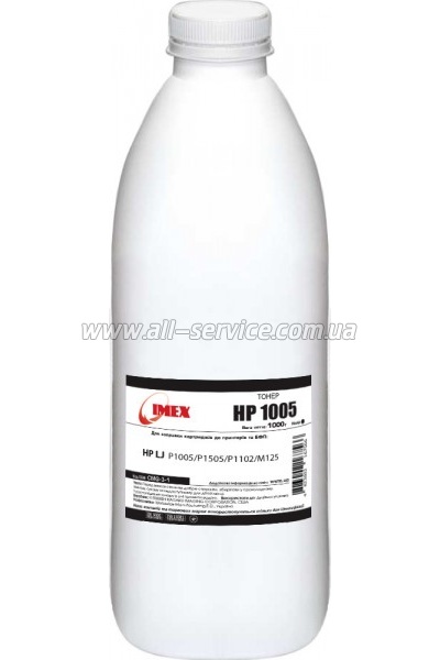 Тонер IMEX HP LJ P1005/ P1505/ P1102/ M125 бутль 1000г (CMG-3-1) Тонер IMEX HP LJ P1005/ P1505/ P1102/ M125 бутль 1000г (CMG-3-1)