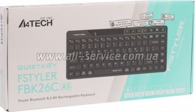 A4Tech FBK26C AS Wireless/Bluetooth Black (4711421000208)