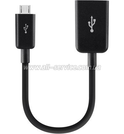  USB 2.0 (AF/microB) OTG Belkin 0.12, Black/ (F2CU014btBLK)