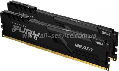     DDR4 16GB (2x8GB) 3200 MHz Fury Beast Black Kingston Fury (ex.HyperX) (KF432C16BBK2/16)