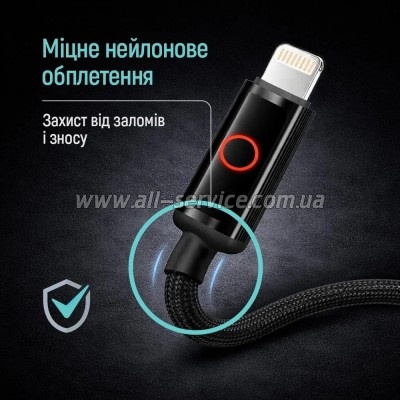 ���� ������ USB-C to Lightning 1.0m PD30W black ColorWay (CW-CBPDCL103-BK)