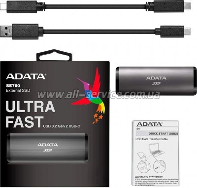  SSD USB 3.2 256GB ADATA (ASE760-256GU32G2-CBK)