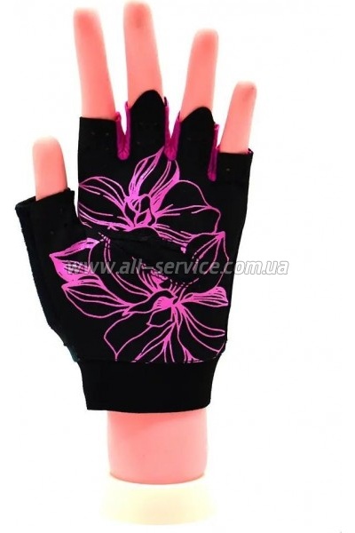    MadMax MFG-770 Flower Power Gloves Black/Pink XS (MFG-770_XS)