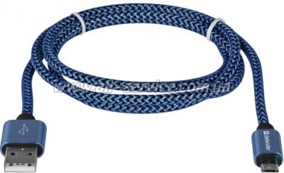 ���� ������ USB 2.0 AM to Micro 5P 1.0m USB08-03T blue Defender (87805)