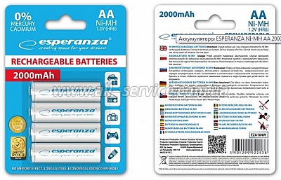 ����������� ESPERANZA Ni-MH AA 2000 mAh (EZA104W)
