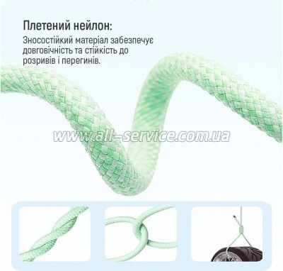 ���� ������ ColorWay USB-C to USB-C 1.0m 60W 3.0� green (CW-CBPDCC061-G)