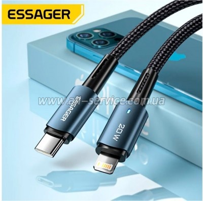 ���� ������ USB-C to Lightning 0.5m 20W black Essager (EXCTL-CGB01)