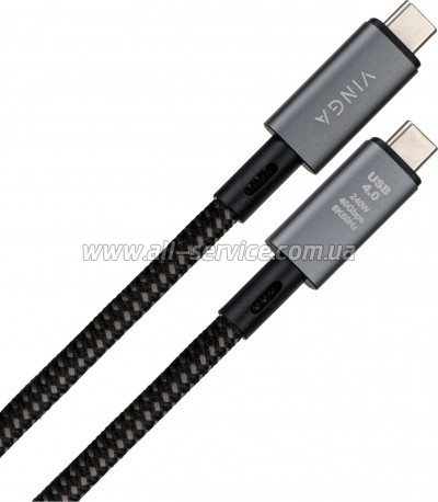 ���� ������ USB-C to USB-C 0.8m USB4 240W 40GBps 8K60Hz Nylon Vinga (VCPDCU4)