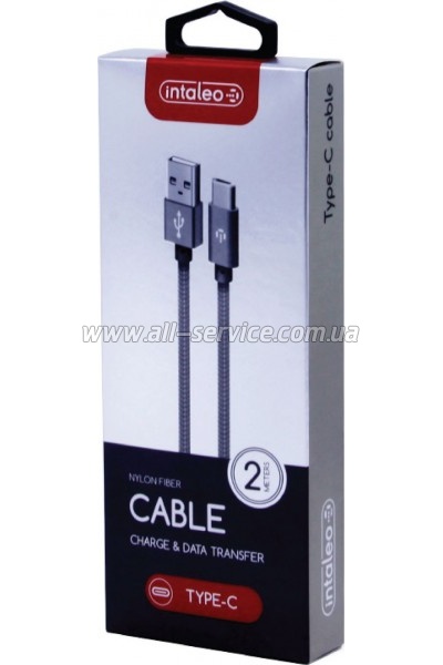 ���� ������ USB 2.0 AM to USB-C 2.0m CBGNYT2 grey Intaleo (1283126489143)