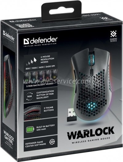  Defender Warlock GM-709L RGB Wireless Black (52709)