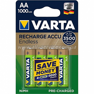  Varta AA Rechargeable Accu 1000mAh * 4 (56666101404)