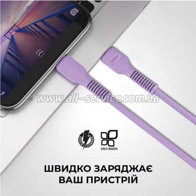���� ������ USB-C to USB-C 1.0m AR88 3A purple Armorstandart (ARM65291)