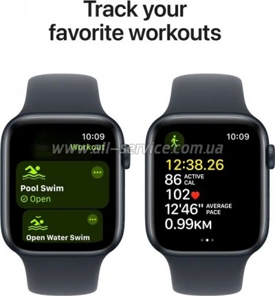 - Apple Watch SE 2024 GPS 44mm Midnight Aluminium Case with Midnight Sport Band - M/L (MXEK3QH/A)