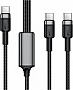 ���� ������ USB-C to 2xUSB-C 1.2m 100W nylon black Acefast (6974316285120)