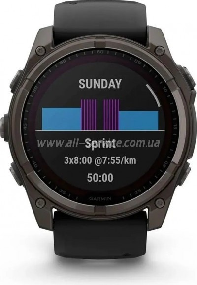�����-���� Garmin fenix 8 51mm,Saph Solar,CrbnGry Ti/Blk,Blk/PblGryBnd (010-02907-11)