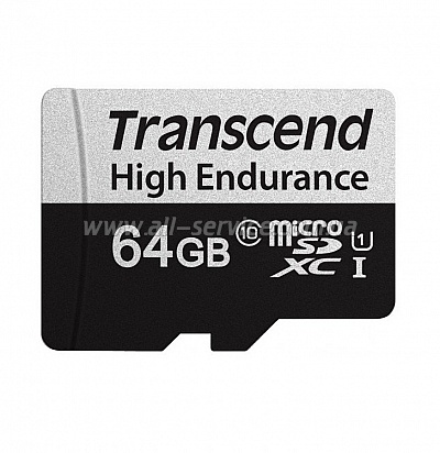   64GB Transcend microSDXC C10 UHS-I U1 High Endurance (TS64GUSD350V)