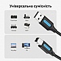 ������ ��� �������� USB 2.0 AM/BM 0.5m PVC black Vention (COQBD)