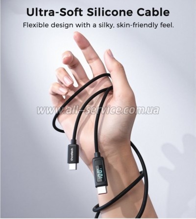 ���� ������ USB-C to USB-C 1.2m PD100W digital display silicone Choetech (XCC-1064)