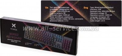  Vinga KBGM-100 LED Blue Switch USB Black (KBGM-100 Black)