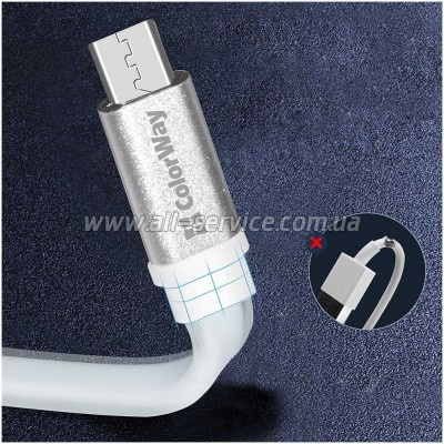���� ������ USB 2.0 AM to Micro 5P 0.25m white ColorWay (CW-CBUM-MUM25W)