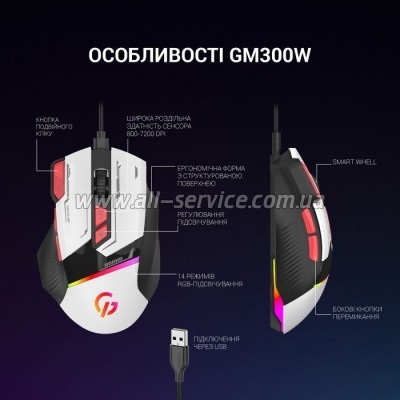  GamePro GM300W USB White (GM300W)