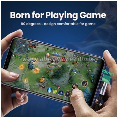 ���� ������ USB 2.0 AM to Type-C 1.0m US176 Both Angled 3A Black Ugreen (20856)