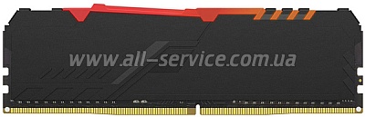  Kingston 8Gb DDR4 3200MH z HyperX Fury Black RGB (HX432C16FB3A/8)
