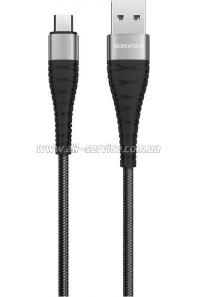 ���� ������ USB 2.0 AM to Micro 5P 1.0m 2.4A nylon BX32 black BOROFONE (6931474710437)