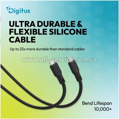 ���� ������ USB-C to USB-C 1.0m USB4 2.0 80G 240W 16K silicone black Digitus (AK-300350-010-S)