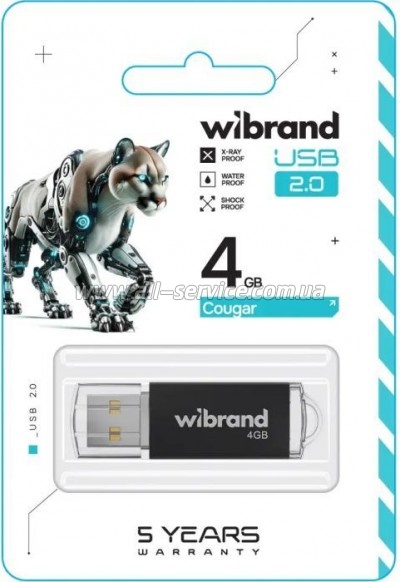  Wibrand 4GB Cougar BlackUSB 2.0 (WI2.0/CU4P1B)