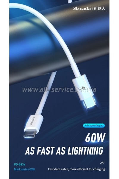 ���� ������ USB-C to USB-C 1.0m PD-B83a 60W Proda (PD-B83a-WHT)