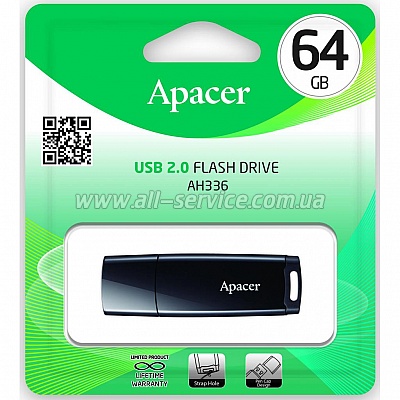  Apacer 32GB USB 2.0 AH336 Black (AP32GAH336B-1)