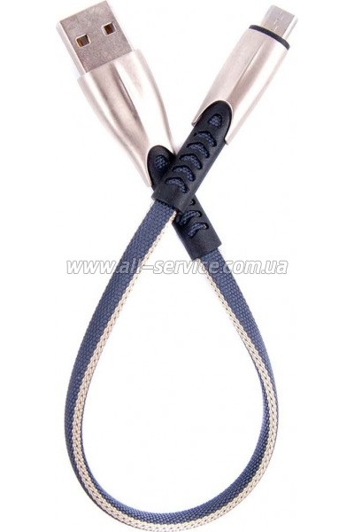 ���� ������ USB 2.0 AM to Micro 5P 0.25m gray Dengos (PLS-M-SHRT-PLSK-GREY)