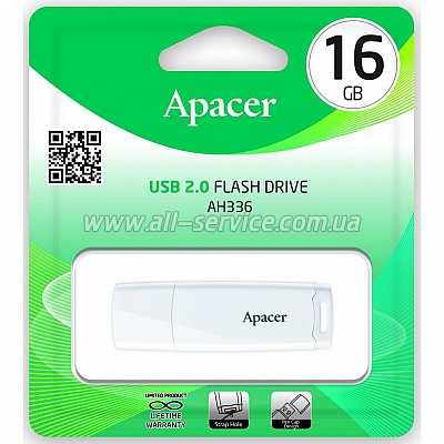 ������ Apacer 16GB USB 2.0 AH336 Black (AP16GAH336B-1)