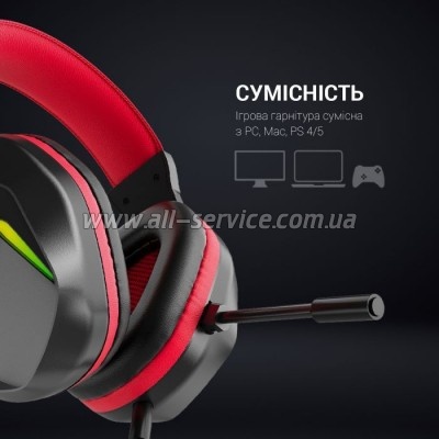  GamePro HS311 RGB Black/Red (HS311)