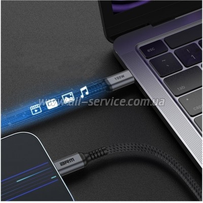 ���� ������ USB-C to USB-C 1.0m PD 100W black-grey Armorstandart (ARM69370)